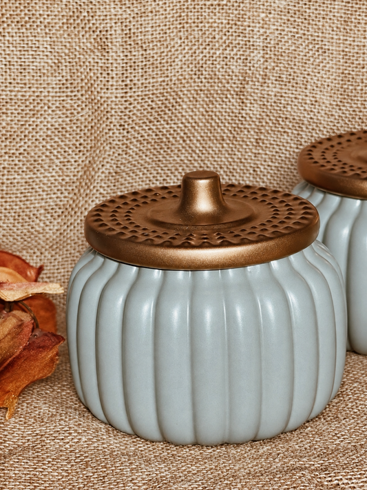 Ceramic decorative pumpkin | Heirloom Blue | Pumpkin soufflé fragrance