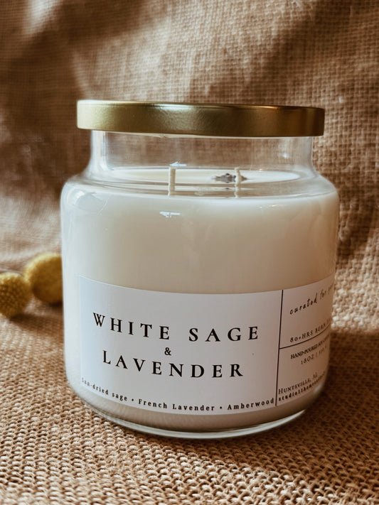 White sage + Lavender Soy Candle